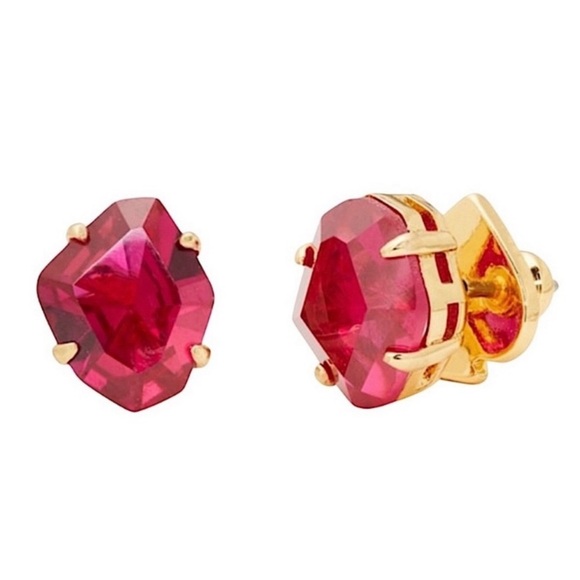 KATE SPADE • Treasure Trove Fuchsia Ruby Red Stud Earrings - Picture 3 of 8